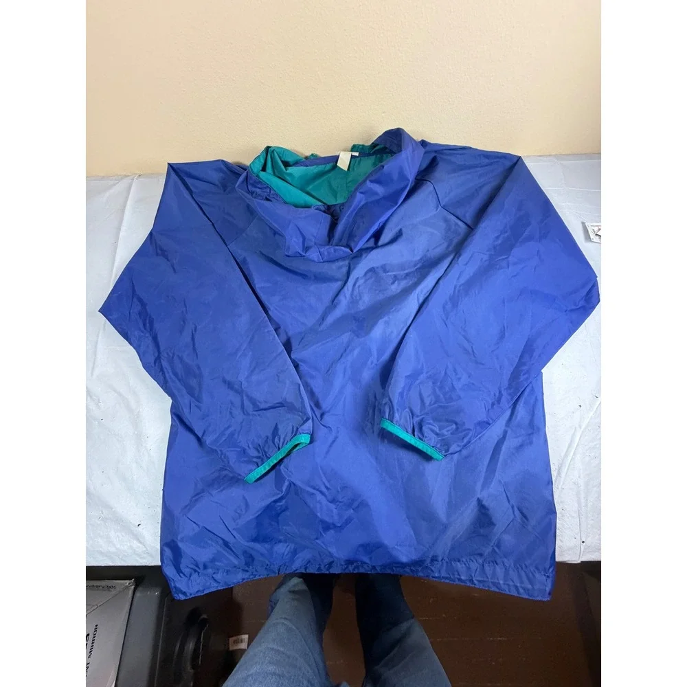 Vintage Sierra Designs Anorak Jacket Mens Large Blue Teal Half Zip Windbreaker